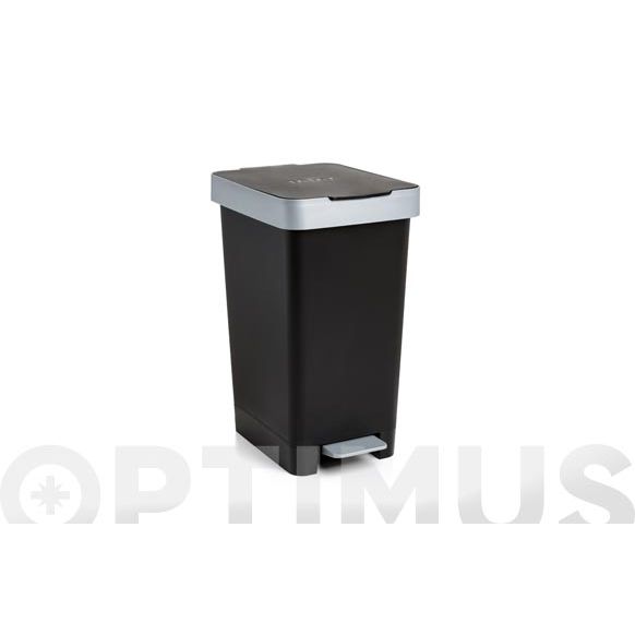 CUBO CON PEDAL SMART 25L RECICLAJE NEGRO-26X36X47CM