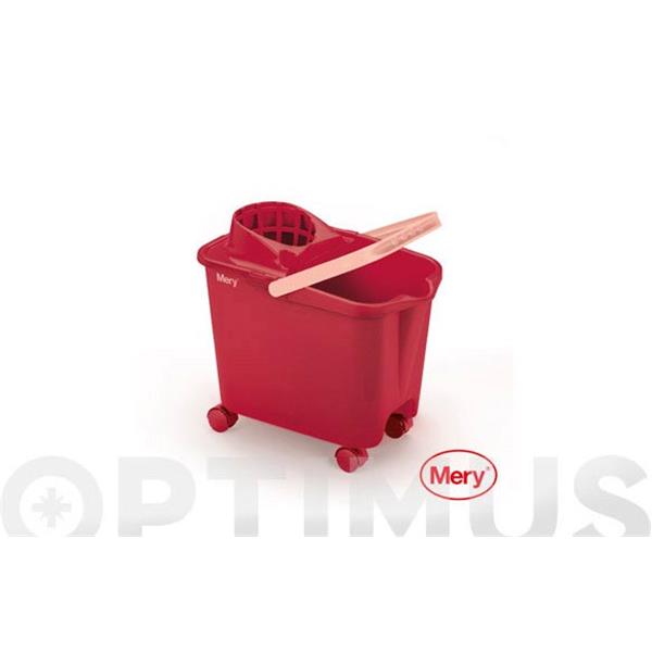 CUBO FREGAR CON RUEDAS 14 L - ROJO