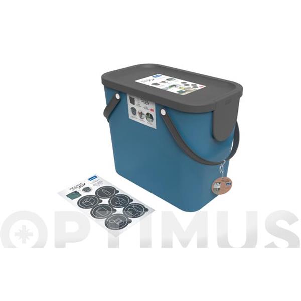 CUBO RECICLAJE APILABLE ALBULA 25 L AZUL PETROLEO