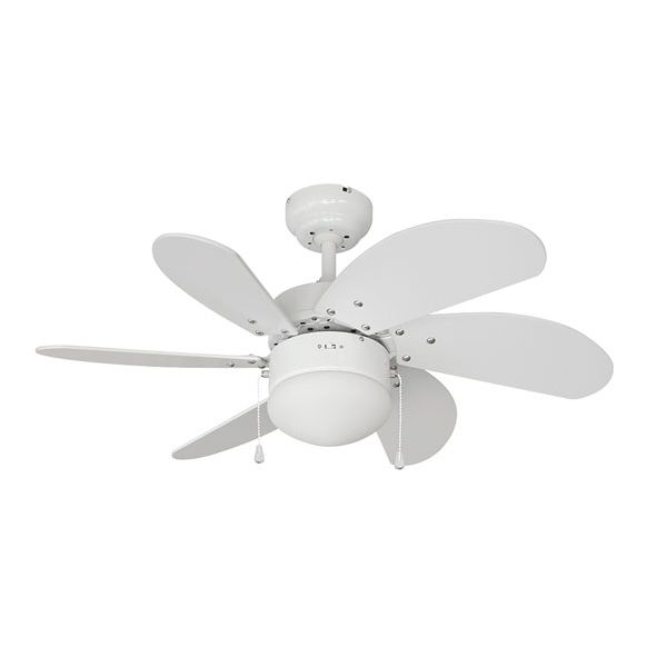 VENTILADOR DE TECHO MODELO ARAL BLANCO  50W Ø ASPAS 76 CM