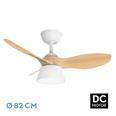 Ventilador Dc Cubico 36w 2680lm Blan/haya 3asp 82d 3000k,4500k,6000k,remoto+tempor+memoria